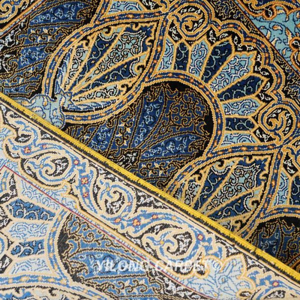 Turkish Rug Small Blue Hand Knotted Silk Oriental Rug 2x3ft