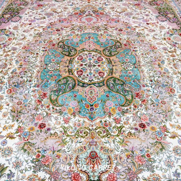 Persian Rug Traditional Hand-Knotted Pure Silk Rug Living Room 10x14ft