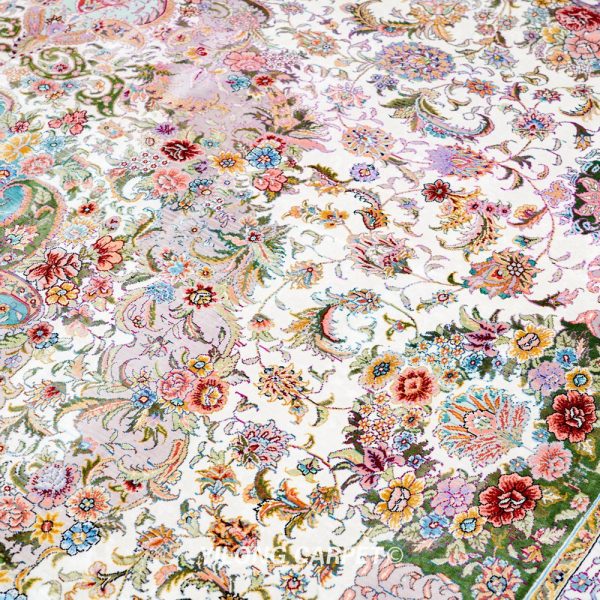 Persian Rug Traditional Hand-Knotted Pure Silk Rug Living Room 10x14ft