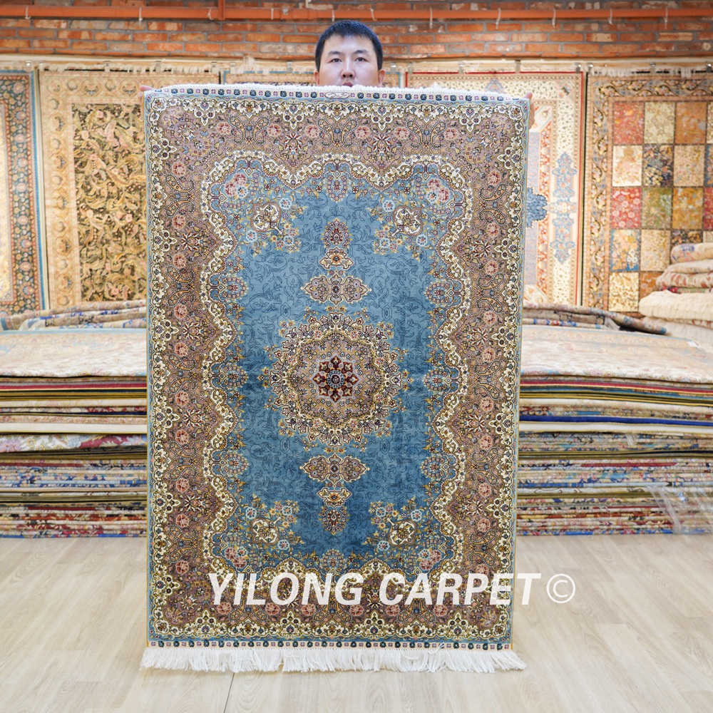 Handmade Prayer Rug Silk Hand Knotted Rug 3x4.5ft - Yilong Carpet Factory