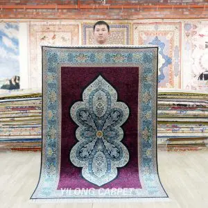 Turkish Rug Dark Red Handmade Silk Villa Rug 4x6ft