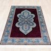 Turkish Rug Dark Red Handmade Silk Villa Rug 4x6ft - Image 3