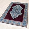 Turkish Rug Dark Red Handmade Silk Villa Rug 4x6ft - Image 4