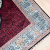 Turkish Rug Dark Red Handmade Silk Villa Rug 4x6ft - Image 7
