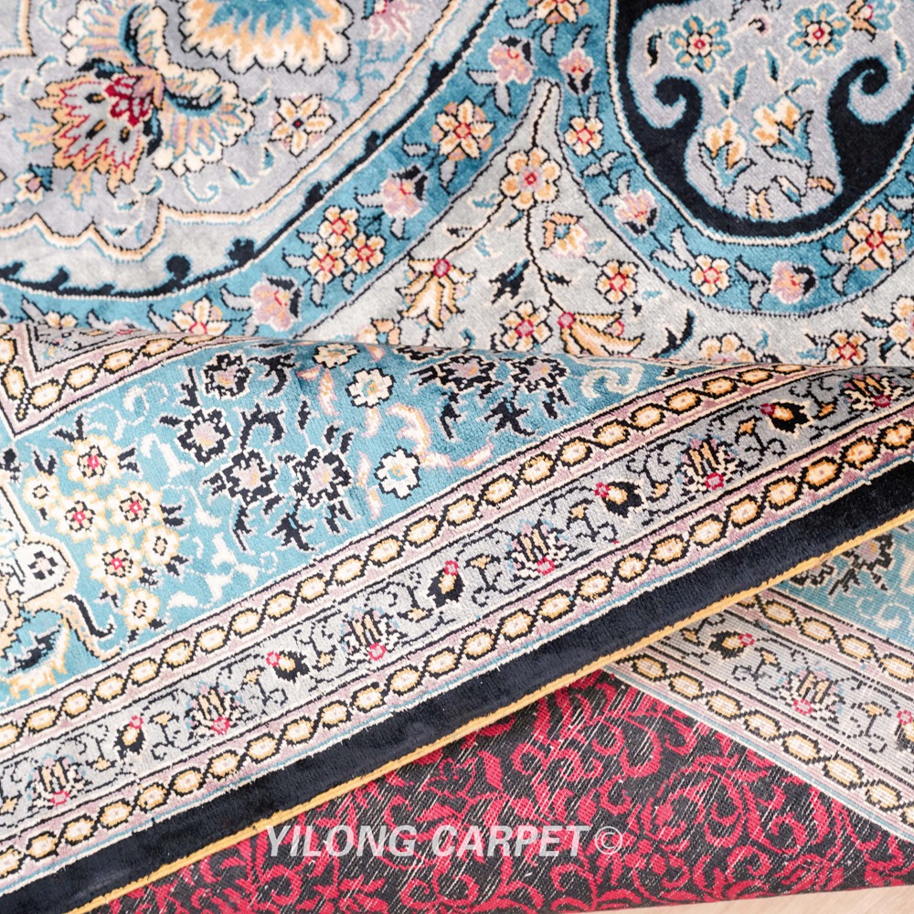 Turkish Oriental Silk Rug Red Hand Knotted Silk Carpet 5x7ft Sold Out - Image 9