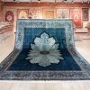Turkish Carpet Handmade Blue Silk Classic Oriental Carpet 9x12ft - Image 2