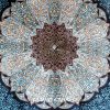 Turkish Rug Dark Blue Handmade Silk Villa Rug 4x6ft - Image 4