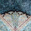 Turkish Rug Dark Blue Handmade Silk Villa Rug 4x6ft - Image 5