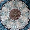Turkish Rug Dark Blue Handmade Silk Villa Rug 4x6ft - Image 6