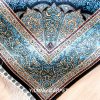 Turkish Rug Dark Blue Handmade Silk Villa Rug 4x6ft - Image 7