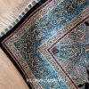 Turkish Rug Dark Blue Handmade Silk Villa Rug 4x6ft - Image 8