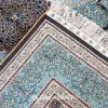 Turkish Carpet Blue Oriental Silk Rug Handmade Rug 5x7ft - Image 9