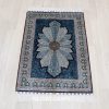 Turkish Rug Small Oriental Blue Hand Knotted Silk Rug 2x3ft - Image 3