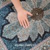 Turkish Rug Small Oriental Blue Hand Knotted Silk Rug 2x3ft - Image 8