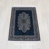 Blue Turkish Rug Small Oriental Hand Knotted Silk Rug 2x4ft - Image 3