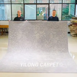 Modern Hand Tufted Wool Silk Rug Carpet 7.9x9.8ft