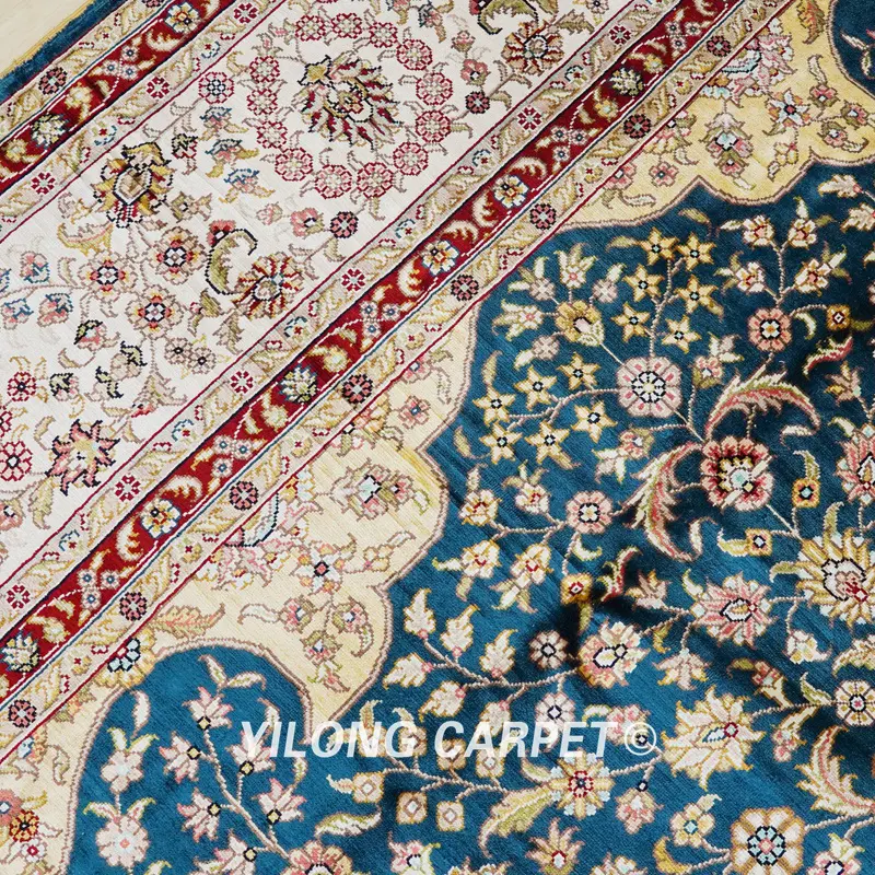 Turkish Carpet Hand knotted Carpet Silk Oriental Rug 6x9ft - Image 6