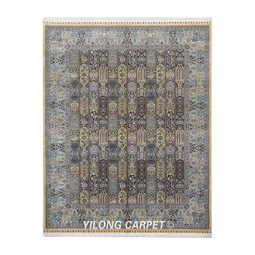 Kashmir Pure Silk Carpet Four Season Handmade Silk Floral Carpet 8x10.23ft