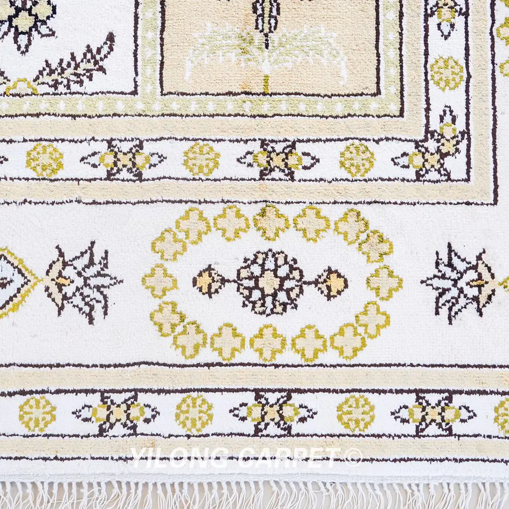 Pakistan Carpet Four Season Hand knotted Carpet Silk Persian Rug 6x9ft - Image 4