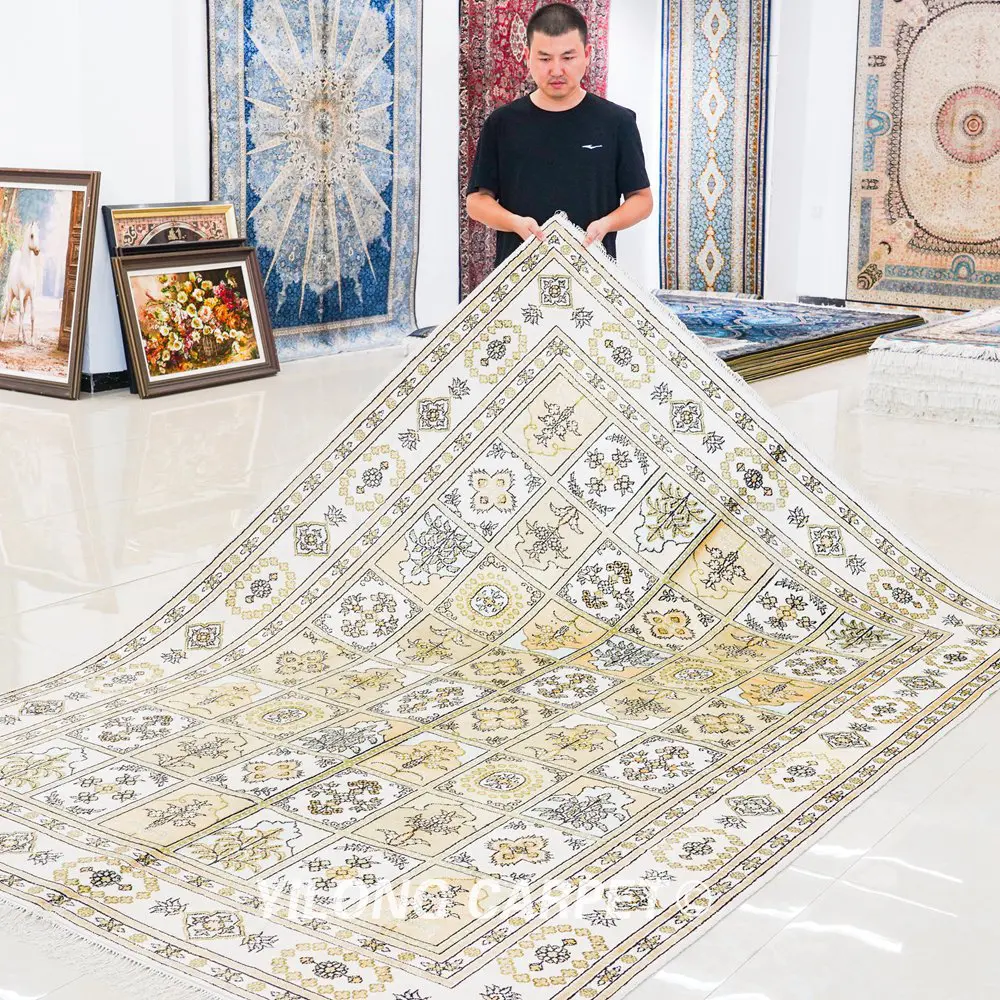 Pakistan Carpet Four Season Hand knotted Carpet Silk Persian Rug 6x9ft - Image 8