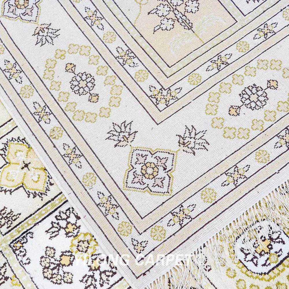 Pakistan Carpet Four Season Hand knotted Carpet Silk Persian Rug 6x9ft - Image 9