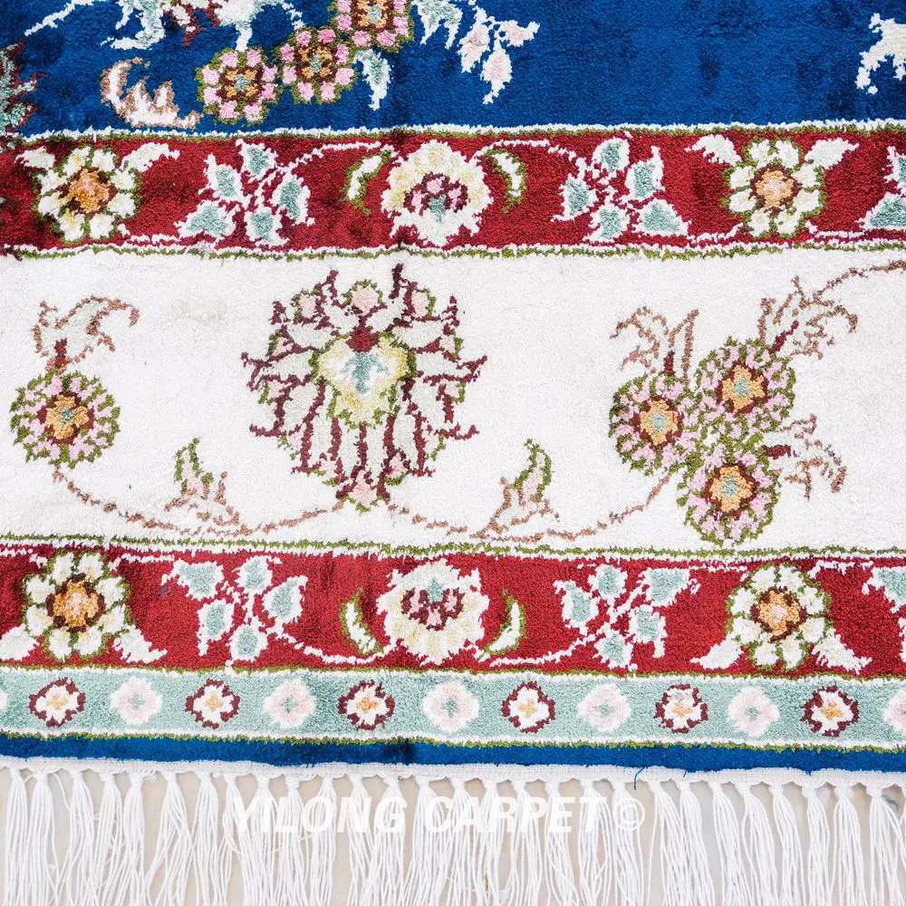 Pakistan Silk Rug Antique Handmade Oriental Silk Rug 5x8ft - Image 4