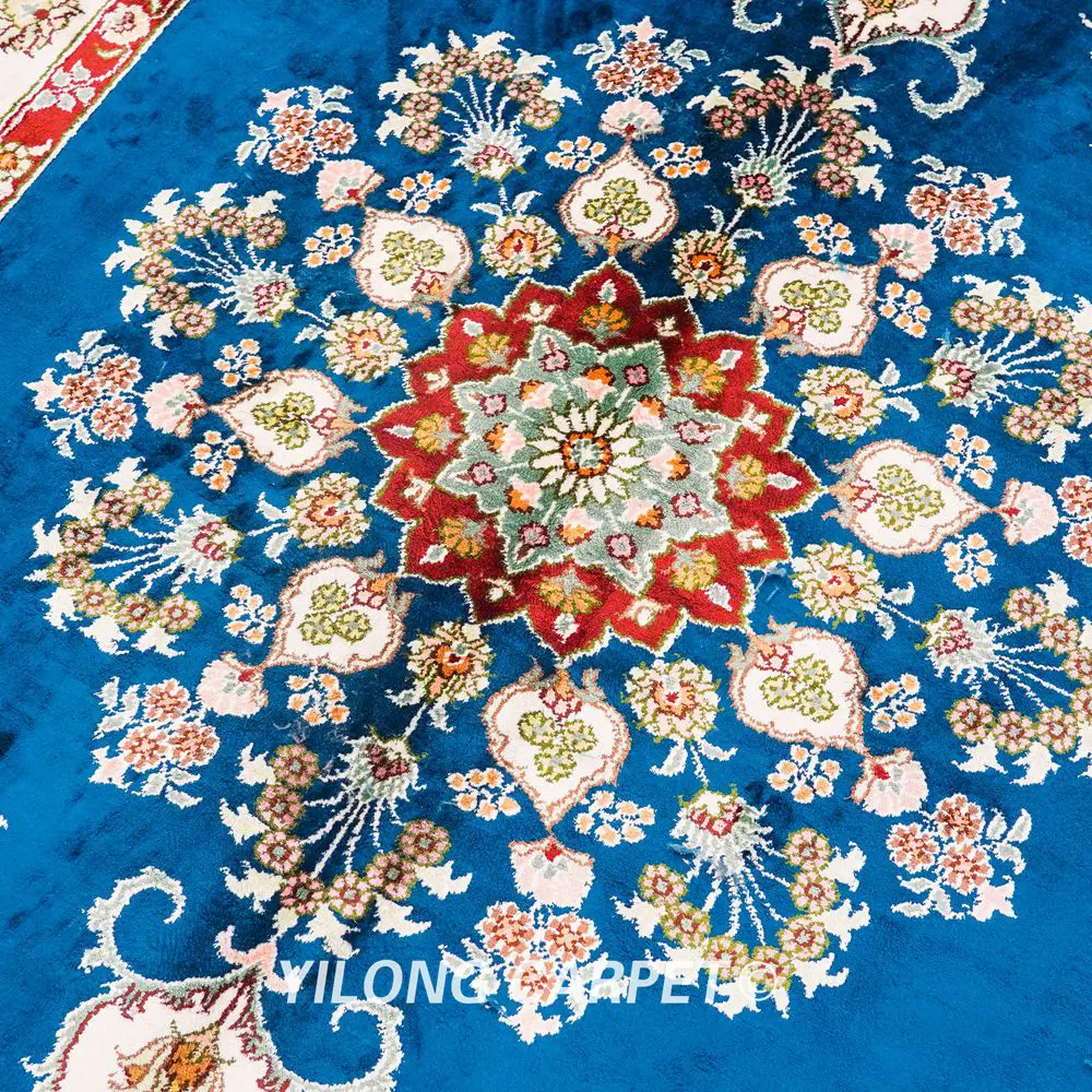 Pakistan Silk Rug Antique Handmade Oriental Silk Rug 5x8ft - Image 7