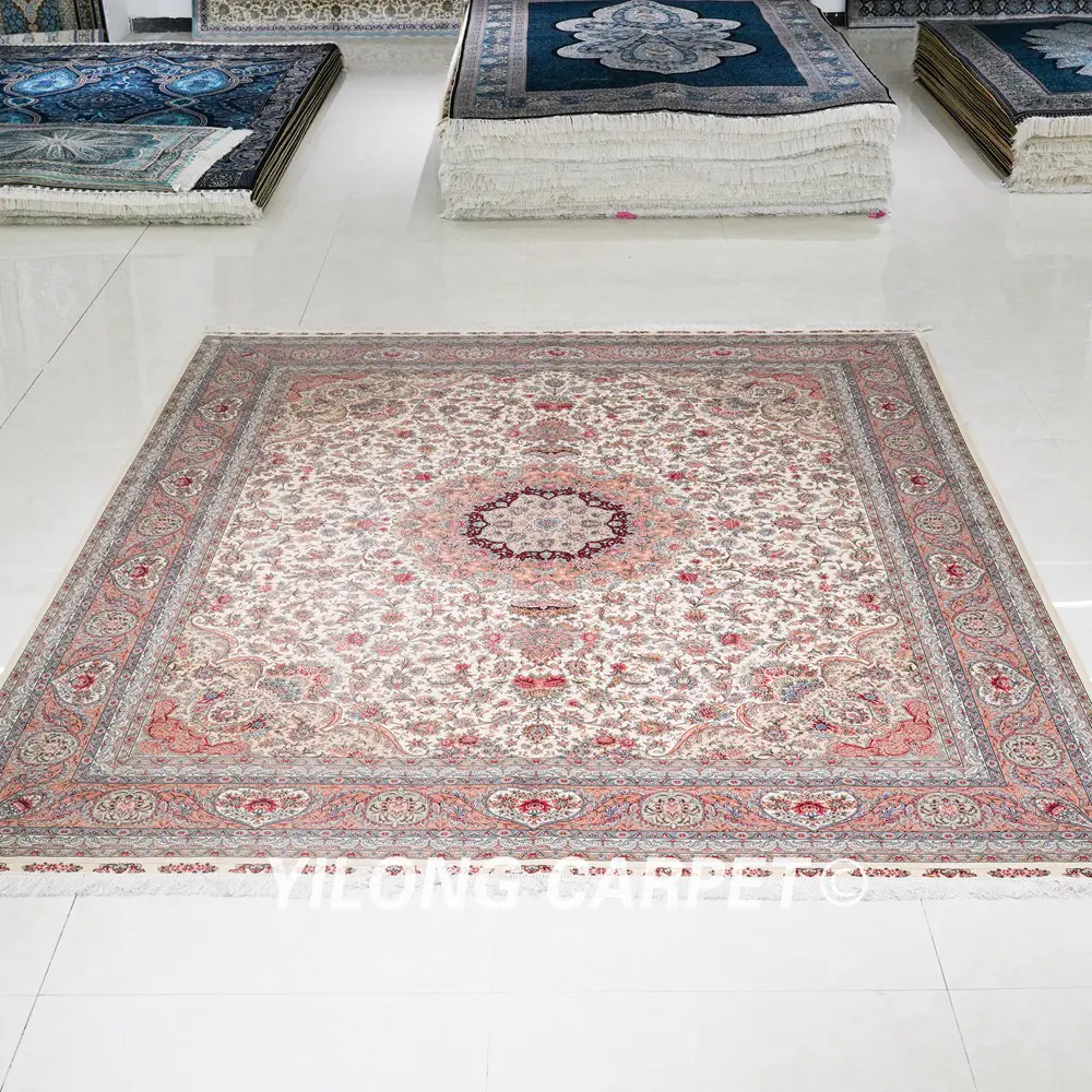 Kashmir Pure Silk Floral Carpet Oriental Handmade Silk Carpet 8x10ft - Image 2