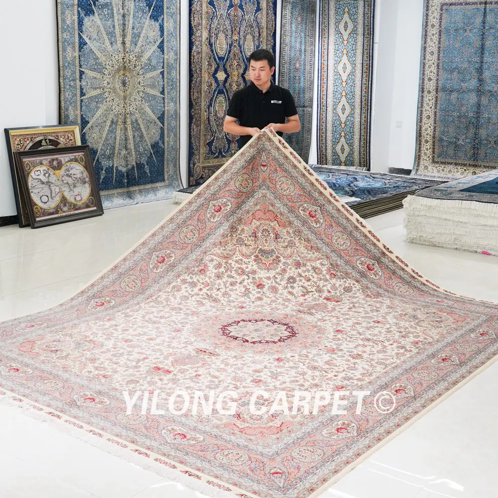 Kashmir Pure Silk Floral Carpet Oriental Handmade Silk Carpet 8x10ft - Image 9
