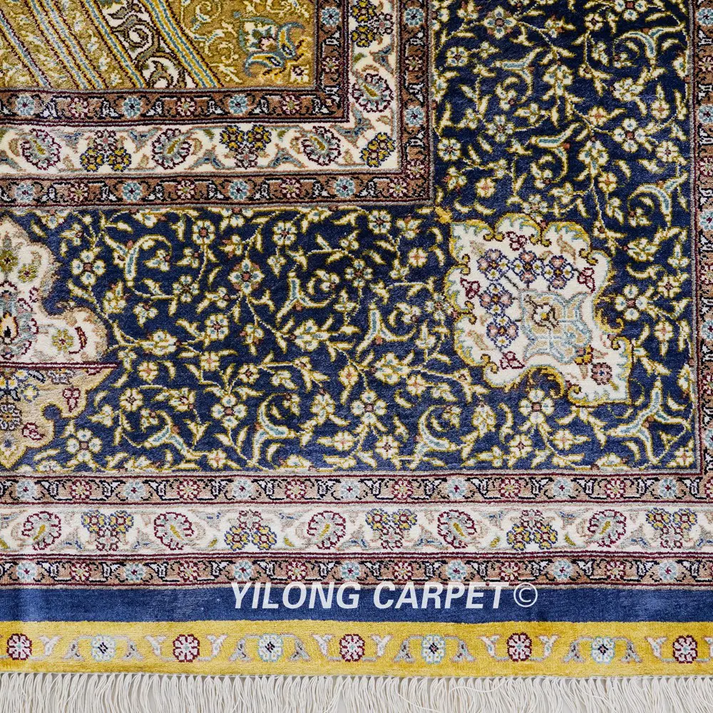 Oriental Persian Carpet Handmade Silk Room Beige Carpet 8x10ft - Image 4
