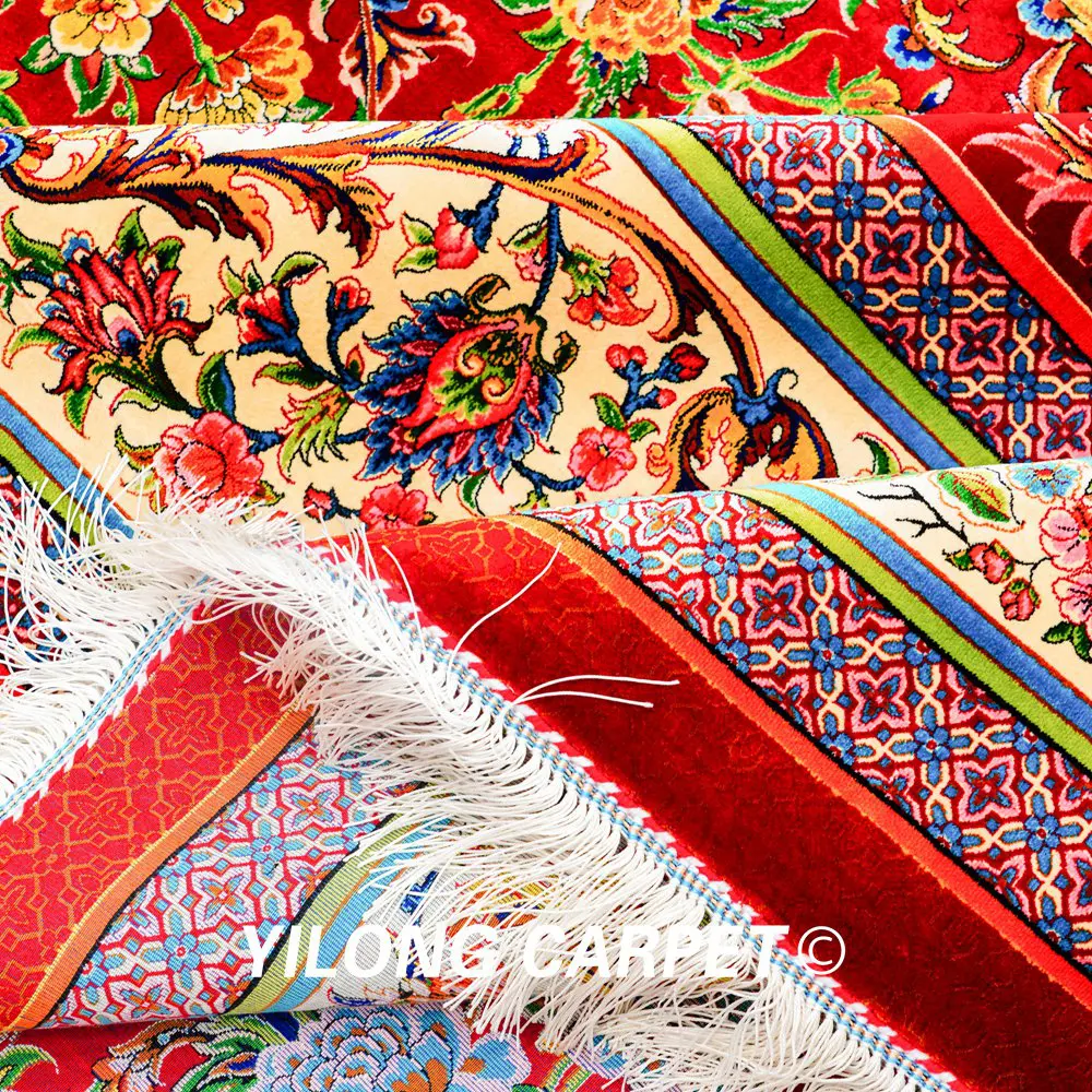 Luxury Qum Carpet Floral Handmade Silk Villa Carpet 8.2x11.48ft - Image 8