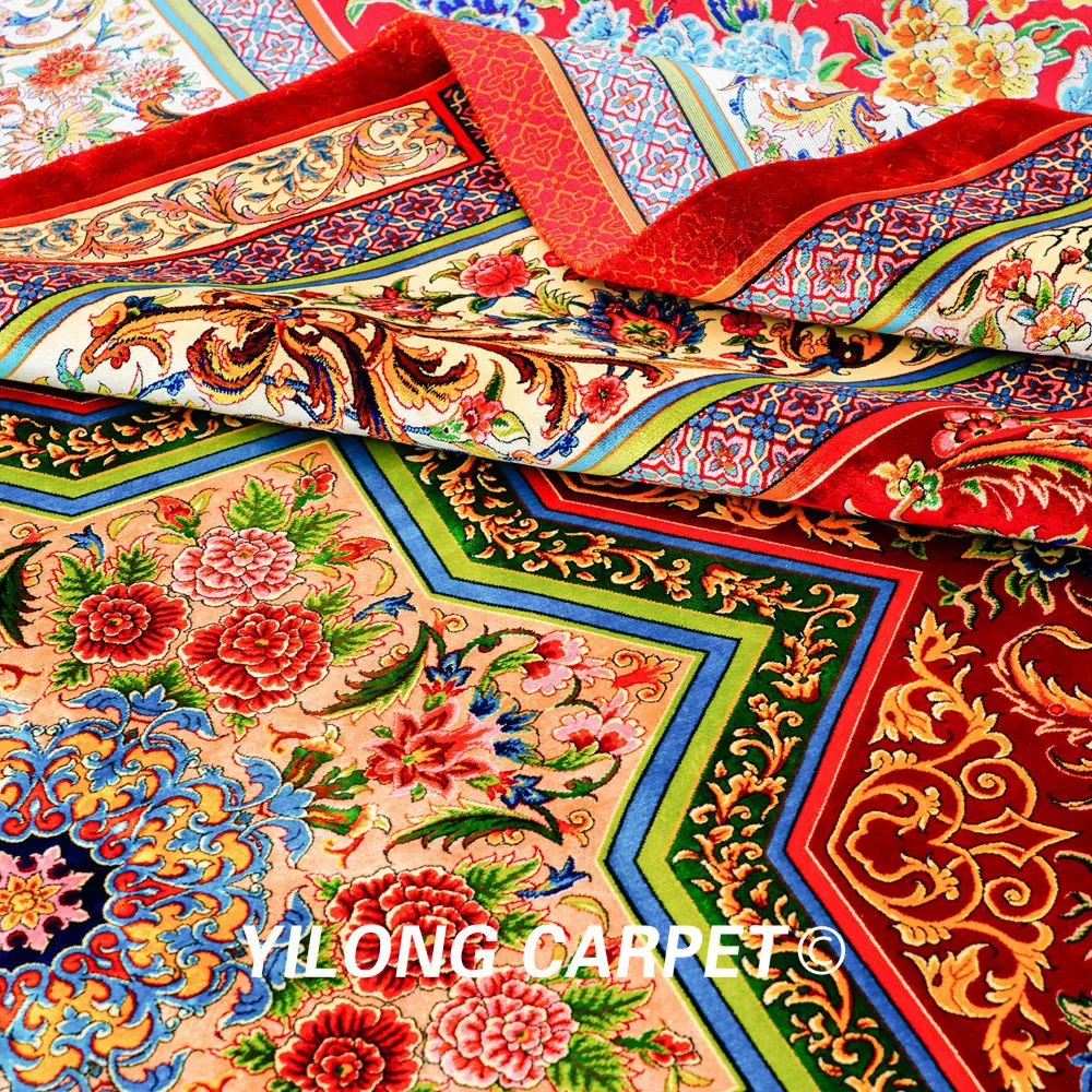 Luxury Qum Carpet Floral Handmade Silk Villa Carpet 8.2x11.48ft - Image 9