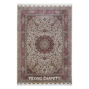 Pure Silk Persian Rug Red Hand Knotted Silk Carpet 7x10ft