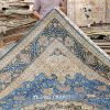 Persian Rug Handmade Blue Silk Classic Oriental Carpet 9x12ft - Image 9