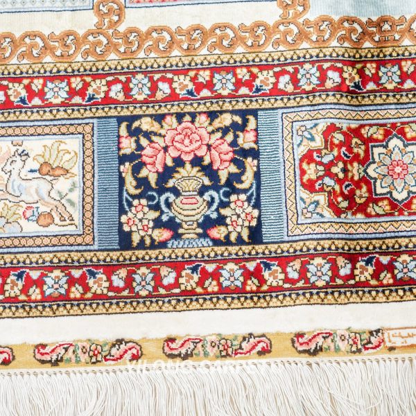 Turkish Four Season Rug Handmade Silk Red Rug 4.5x6.5ft