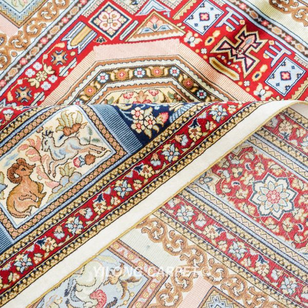Turkish Four Season Rug Handmade Silk Red Rug 4.5x6.5ft