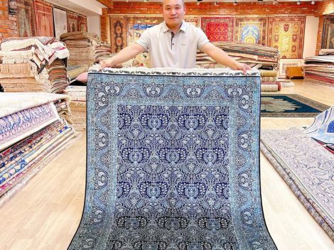 4x6ft handmade silk rug sent to Germany