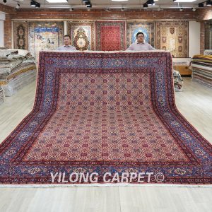 Handmade Wool Carpet Soft Floral Luxury Wool Carpet 10.4x12.9ft