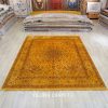 Persian Antique Handmade Golden Silk Classic Oriental Carpet 9x12ft - Image 3