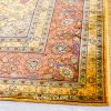Antique Hand-Knotted Silk Rug Golden Persian Carpet for Villa Room 8x10ft - Image 7