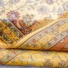 Antique Hand-Knotted Silk Rug Golden Persian Carpet for Villa Room 8x10ft - Image 8