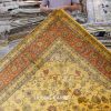 Antique Hand-Knotted Silk Rug Golden Persian Carpet for Villa Room 8x10ft - Image 9