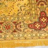 Antique Persian Hand Knotted Carpet Silk Golden Oriental Rug 6x9ft - Image 7