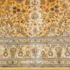 Antique Persian Handmade Carpet Silk Golden Oriental Rug 6x9ft - Image 5