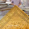 Antique Persian Handmade Carpet Silk Golden Oriental Rug 6x9ft - Image 9