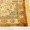Vinatge Antique Rug Golden Oriental Handmade Area Silk Rug 4x6ft - Image 8
