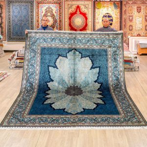 Turkish Carpet Handmade Blue Silk Classic Oriental Carpet 8x10ft