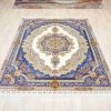 Persian Silk Rug Handmade Beige Silk Classic Oriental Carpet 9x12ft - Image 3