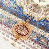 Persian Silk Rug Handmade Beige Silk Classic Oriental Carpet 9x12ft - Image 5