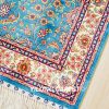 Seven Hills Rug Small Oriental Blue Hand Knotted Silk Rug 2x3ft - Image 6